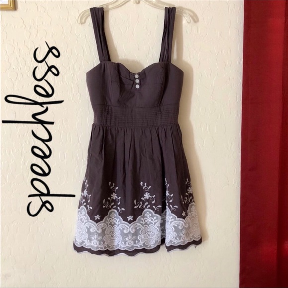 NEW Speechless gray and white Dress - Picture 2 of 7
